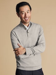 Charles Tyrwhitt Merino Button Neck Jumper - Bild 1 von 5