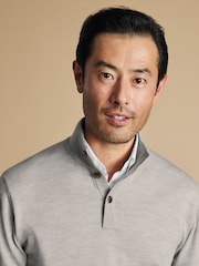 Charles Tyrwhitt Merino Button Neck Jumper - Bild 2 von 5