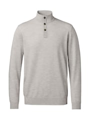 Charles Tyrwhitt Merino Button Neck Jumper - Bild 3 von 5
