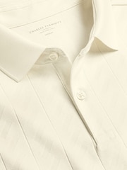 Charles Tyrwhitt Natural Large Textured Jacquard Polo Shirt - Image 5 of 5
