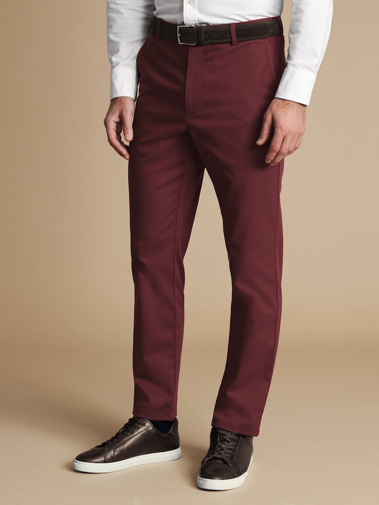 Charles Tyrwhitt Red Smart Casual Slim Fit Chinos - Image 1 of 4