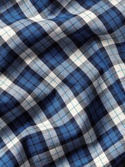 Charles Tyrwhitt Blue Check SF Soft Washed Non Iron Stretch Poplin 100% Cotton Shirt With Pocket - Image 7 of 7