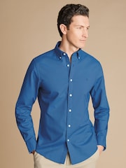Charles Tyrwhitt Slim Fit Plain Button Down Stretch Washed Oxford 100% Cotton Shirt - Bild 1 von 6