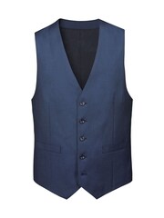Charles Tyrwhitt Blue Adjustable Fit Twill Business Suit: Waistcoat - Image 2 of 2