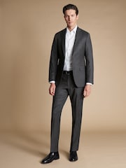 Charles Tyrwhitt Grey Slim Fit Italian Luxury Suit: Jacket - Image 4 of 5