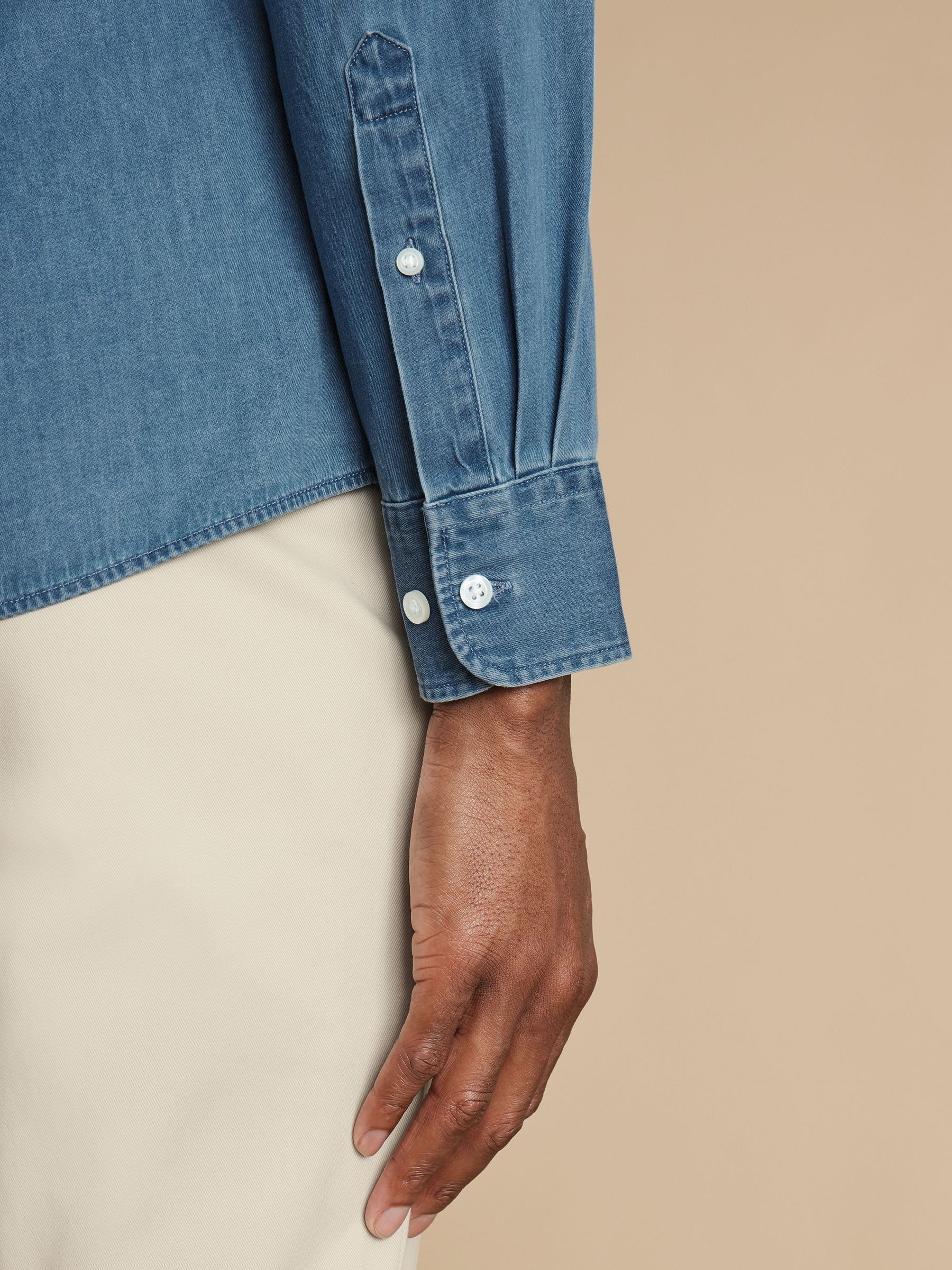 【新品】FINE ex denim shirt JK Paris My Ex's Denim Shirt with Crystal Collar in Denim