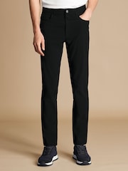 Charles Tyrwhitt Black Performance 5 Pocket Trousers - Image 1 of 5