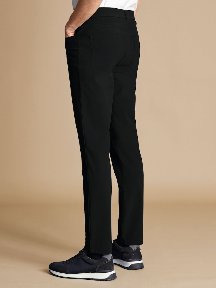 Charles Tyrwhitt Black Performance 5 Pocket Trousers - Image 2 of 5