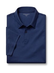 Charles Tyrwhitt Blue Plain Short Sleeve Jersey 100% Cotton Polo Shirt - Image 3 of 5
