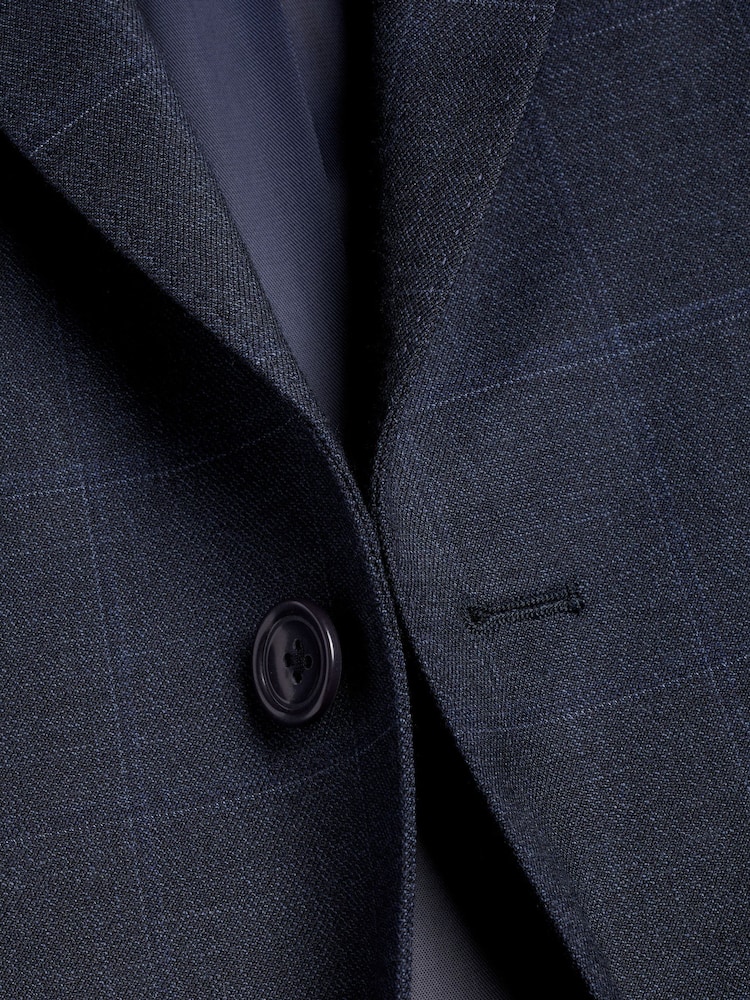 Charles Tyrwhitt Blue Seasonal Design Check SF Jacket - Image 4 of 4