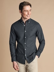 Charles Tyrwhitt Plain Slim Fit 100% Cotton Button-Down Stretch Washed 100% Cotton Oxford Shirt - Bild 1 von 7