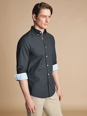 Charles Tyrwhitt Plain Slim Fit 100% Cotton Button-Down Stretch Washed 100% Cotton Oxford Shirt - Bild 2 von 7