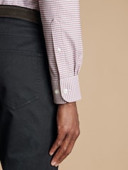 Charles Tyrwhitt Red Check Slim Fit Button-Down Non-iron Stretch Oxford Shirt - Image 2 of 6