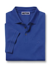 Charles Tyrwhitt Blue Short Sleeve Cotton Stretch Pique Polo Shirt - Image 3 of 5