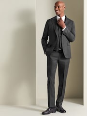 Charles Tyrwhitt Grey Adjustable Fit Twill Business Suit: Waistcoat - Image 2 of 4
