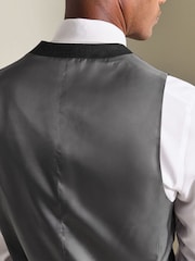 Charles Tyrwhitt Grey Adjustable Fit Twill Business Suit: Waistcoat - Image 3 of 4