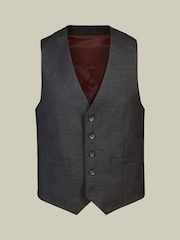 Charles Tyrwhitt Grey Adjustable Fit Twill Business Suit: Waistcoat - Image 4 of 4