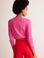 Boden Pink Crew Neck Catriona Cotton Jumper - Image 3 of 6