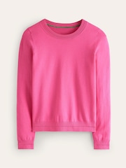 Boden Pink Crew Neck Catriona Cotton Jumper - Image 5 of 6
