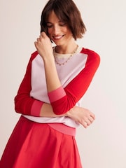 Boden Pink Meg Saddle Sleeve Jumper - Image 1 of 6