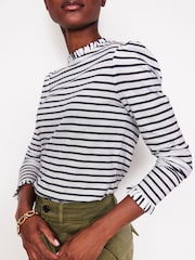 Boden Light Blue Supersoft Frill Detail Top - Image 2 of 5