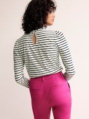 Boden Light Blue Supersoft Frill Detail Top - Image 3 of 5