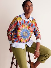Boden Yellow Hannah Printed 100% Cotton Sweatshirt - Image 1 of 5