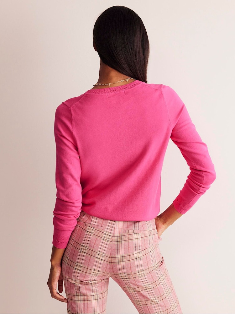 Boden Light Pink Catriona Cotton Cardigan - Image 3 of 6