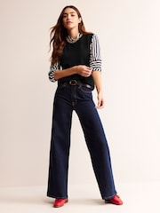 Boden Black Catriona Crew Neck Cotton Tank - Image 1 of 6