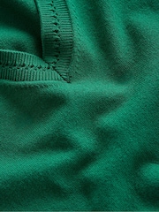 Boden Dark Green V-Neck Catriona Cotton Jumper - Image 6 of 6