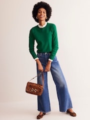 Boden Light Green Crew Neck Catriona Cotton Jumper - Image 3 of 6