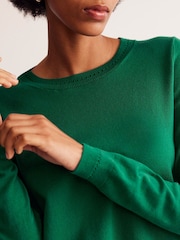 Boden Light Green Crew Neck Catriona Cotton Jumper - Image 4 of 6