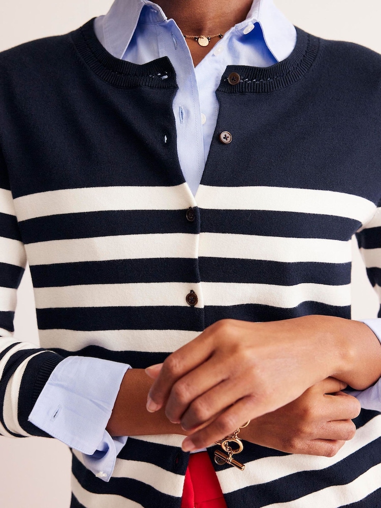 Boden Blue Catriona Cotton Cardigan - Image 2 of 6