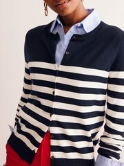Boden Blue Catriona Cotton Cardigan - Image 4 of 6