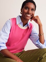 Boden Pink Catriona Crew Neck Cotton Tank - Image 4 of 7