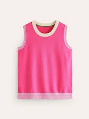 Boden Pink Catriona Crew Neck Cotton Tank - Image 6 of 7