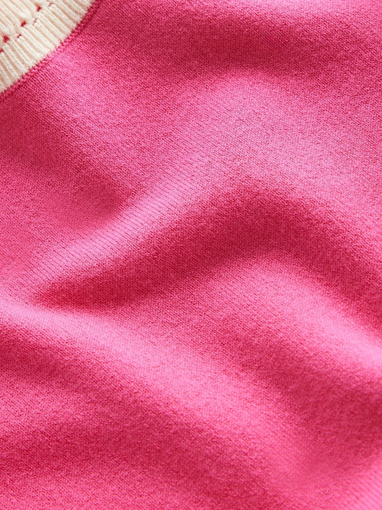 Boden Pink Catriona Crew Neck Cotton Tank - Image 7 of 7