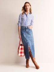 Boden Blue 5 Pocket Denim Maxi 100% Cotton Skirt - Image 1 of 4