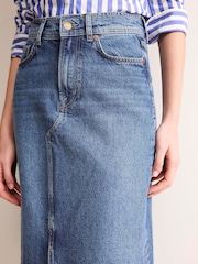 Boden Blue 5 Pocket Denim Maxi 100% Cotton Skirt - Image 2 of 4