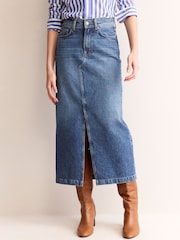 Boden Blue 5 Pocket Denim Maxi 100% Cotton Skirt - Image 3 of 4