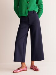 Boden Blue/Ecru Petite Petite Ponte Wide Leg Culottes - Image 3 of 5