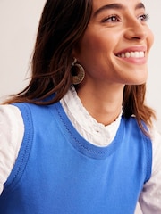 Boden Light Blue Catriona Crew Neck Cotton Tank - Image 2 of 6