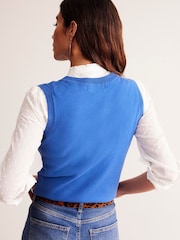 Boden Light Blue Catriona Crew Neck Cotton Tank - Image 3 of 6