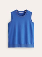 Boden Light Blue Catriona Crew Neck Cotton Tank - Image 5 of 6