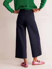 Boden Blue/Ecru Petite Ponte Wide Leg Culottes - Image 3 of 5