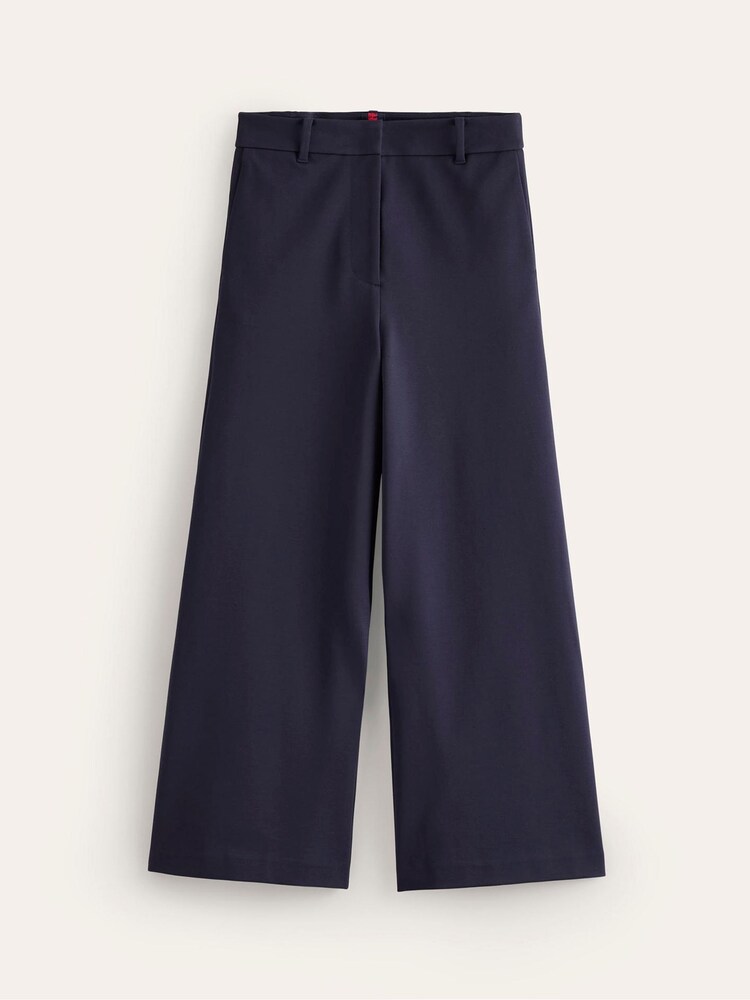 Boden Blue/Ecru Petite Ponte Wide Leg Culottes - Image 5 of 5
