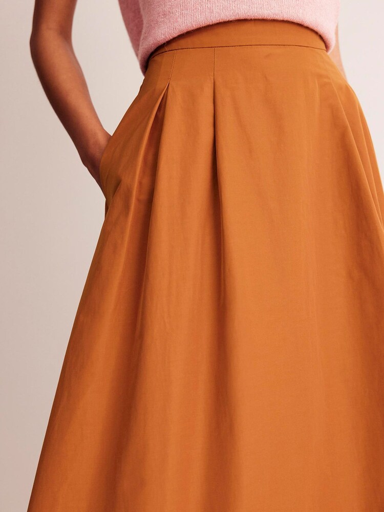 Boden Brown/Gold Petite Isabella Taffeta Midi Skirt - Image 2 of 5 Boden Brown/Gold Petite Isabella Taffeta Midi Skirt - Image 2 of 5