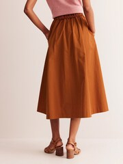 Boden Brown/Gold Petite Isabella Taffeta Midi Skirt - Image 3 of 5