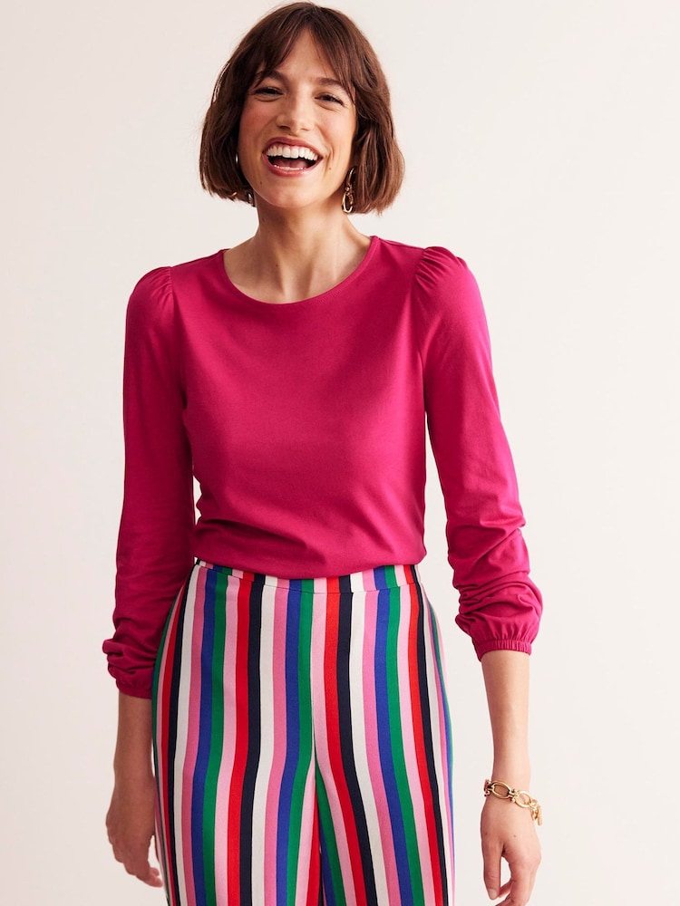 Boden Pink Supersoft Long Sleeve Top - Image 1 of 5 Boden Pink Supersoft Long Sleeve Top - Image 1 of 5