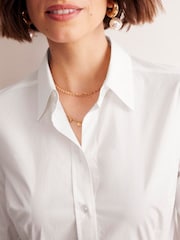 Boden White/Green Saskia Stretch Cotton Shirt - Image 2 of 5